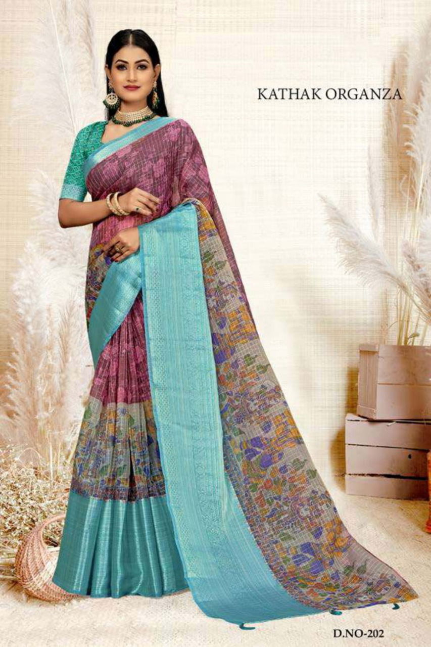 Ynf Kathak Organza Ethnic Wear Fancy Designer Saree Collection 